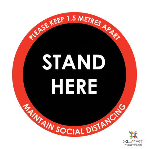 XLART DTS Covid19 Covid Floor Stickers Decals Social Distancing Sydney Melbourne Australia stand here