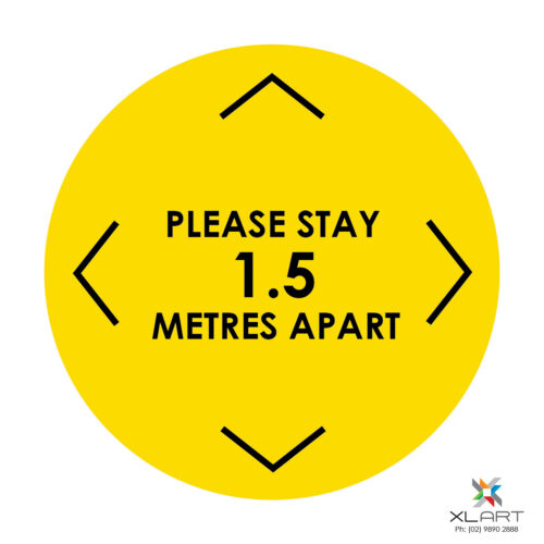 XLART DTS Covid19 Covid Floor Stickers Decals Social Distancing Sydney Melbourne Australia please stay apart
