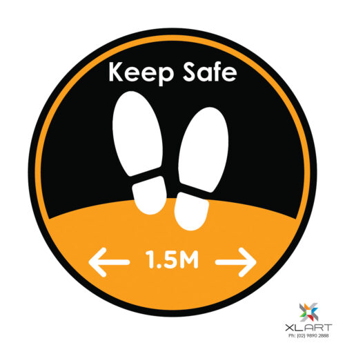 XLART DTS Covid19 Covid Floor Stickers Decals Social Distancing Sydney Melbourne Australia keep safe shoes