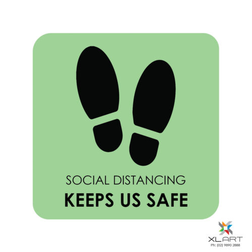 XLART DTS Covid19 Covid Floor Stickers Decals Social Distancing Sydney Melbourne Australia social distancing keeps us safe