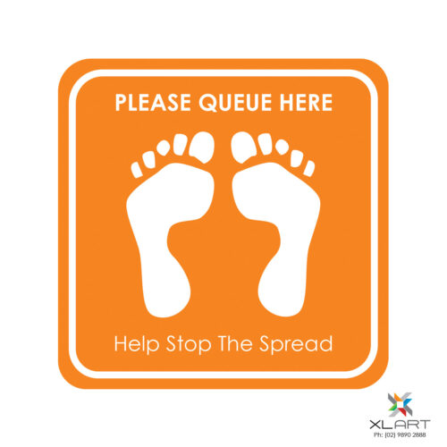 XLART DTS Covid19 Covid Floor Stickers Decals Social Distancing Sydney Melbourne Australia please queue here