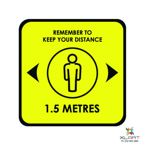 XLART DTS Covid19 Covid Floor Stickers Decals Social Distancing Sydney Melbourne Australia remember to keep distance